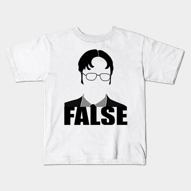 FALSE - Dwight Schrute Kids T-Shirt by ickiskull